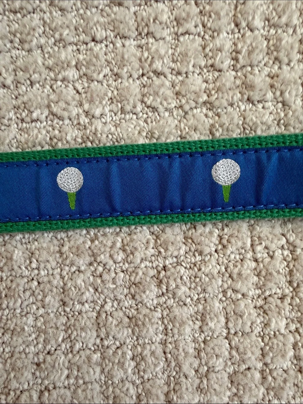 J Bailey Kids Tee Time Golf Embroidered Canvas Belt with Leather Trim